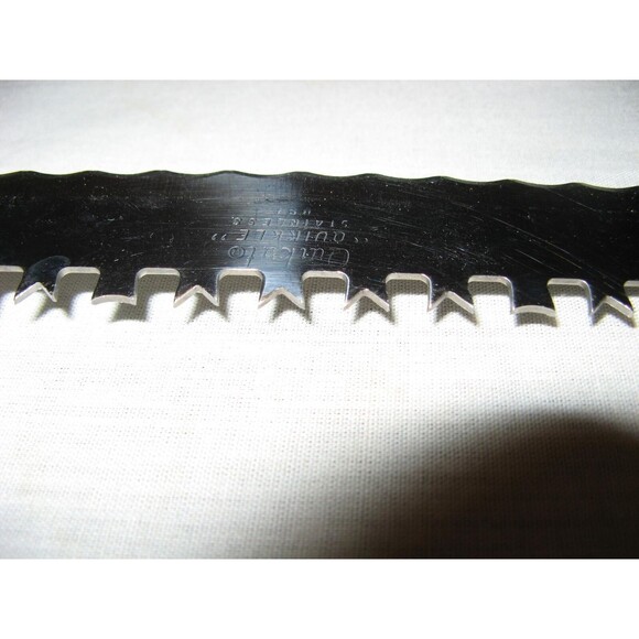 VINTAGE QUIKUT QUIKKLE STAINLESS 15.5" DOUBLE SIDED CARVING BREAD KNIFE SERRATED - Picture 3 of 4